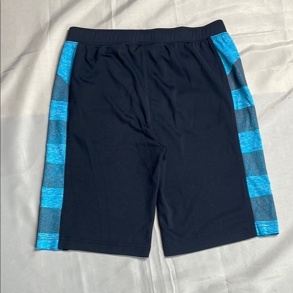 Black and Blue Striped Athletic Shorts - Picture 6 of 6